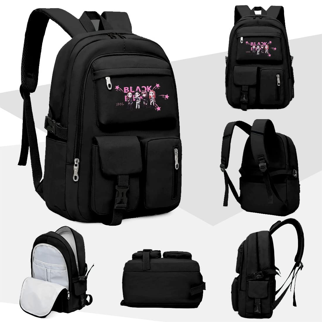 PALAY Blackpink Bags for Girls School Backpack Blackpink Kpop Theme Prints with USB Charging and Headset Port Backpack for Student College School Bag for Girls PALAY Blackpink Bags for Girls School Backpack Blackpink Kpop Theme Prints with USB Charging and Headset Port Backpack for Student College School Bag for Girls
